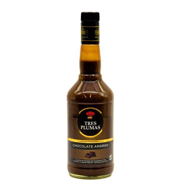 LICOR TRES PLUMAS CHOCOLATE AMARGO X 700 CC